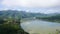 Green Mountain range and Khlong river at the border of Laos from the view point of Chaing Kkhan skywalk