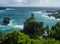 Green mountain rocks at Waianapanapa on the road to Hana in Maui