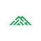 Green mountain simple triangle stripes geometric logo vector