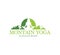 green mountain yoga theme meditation balance symbol  logo design illustration