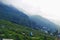 Green Mountains covered by clouds