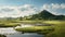 Green Mountains In Denmark: Captivating Wetland Photograph With Perfect Lighting