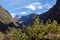 Green mountains with snow covered peaks, Andes, Peru