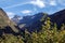 Green mountains with snow covered peaks, Andes, Peru