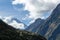 Green mountains with snow covered peaks, Andes, Peru