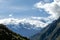 Green mountains with snow covered peaks, Andes, Peru