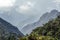 Green mountains with snow covered peaks, Andes, Peru