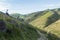 The green mountains of Zumaia in the Basque Country