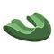 Green mouthguard icon cartoon vector. Dental teeth