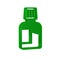 Green Mouthwash plastic bottle icon isolated on transparent background. Liquid for rinsing mouth. Oralcare equipment.