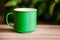 A green mug. Serene Escapes. The Green Oasis Mug. Generative AI