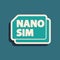 Green Nano Sim Card icon isolated on green background. Mobile and wireless communication technologies. Network chip