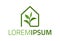 Green Nature Eco Grow Leaf Line Art House Logo Design
