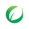 Green nature leaf circle modern logo design