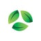Green nature leaf group team triangle logo design