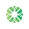 Green nature leaf people community active healthy logo design