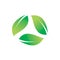 Green nature leaf triangle logo design
