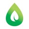 Green nature leaf water drop fall logo design