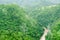 Green nature mountains and rivers flood during in the rainy season