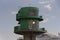 Green navigation light in the Port of Le Havre, northern France, Europe.