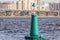 Green navigational buoy marker