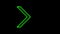 Green neon arrows animation. Arrow moving from left to right on black background.