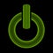 Green neon glow vector power icon Standby sign