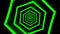 Green Neon Hexagons Tunnel VJ Loop Motion Graphic Background