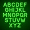 Green neon light glowing font