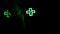 Green neon light. Green cross as symbol of pharmacy - chemist`s