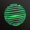 Green neon light spiral sphere vector trace trail