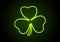 Green neon shamrock clover abstract background