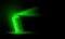 Green neon spray can with spray jet on a black background. Vector Spray can of neon paint and dotted texture effect