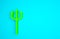 Green Neptune Trident icon isolated on blue background. Happy Halloween party. Minimalism concept. 3d illustration 3D