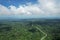 Green Nicaragua landscape with blue sky