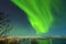Green northen lights from Tromso in Norway
