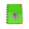 Green notebook with keyhole 3d illustration