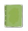 Green notebook top view on white background hand drawn blank