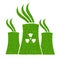 Green nuclear power plant icon