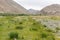 Green Oasis on rocky soil of Altai Mountains Mongolia