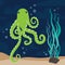 Green octopus marine