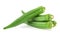 Green okra isolated on the white background