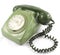 Green Old Fashioned Dial Telephone