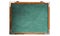 Green old grungy vintage wooden empty chalkboard or retro blackboard with weathered frame and isolated on seamless white backgroun
