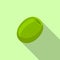 Green olive icon, flat style