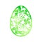 Green openwork easter egg on a white background.