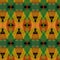 Green and Orange African-inspired Watercolor Diamond Pattern