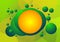 Green and orange bubble background pattern