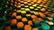 Green Orange Honeycomb Technology Background. Generative AI