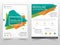 Green orange triangle geometric Leaflet Brochure Flyer annual report template design, book cover layout design